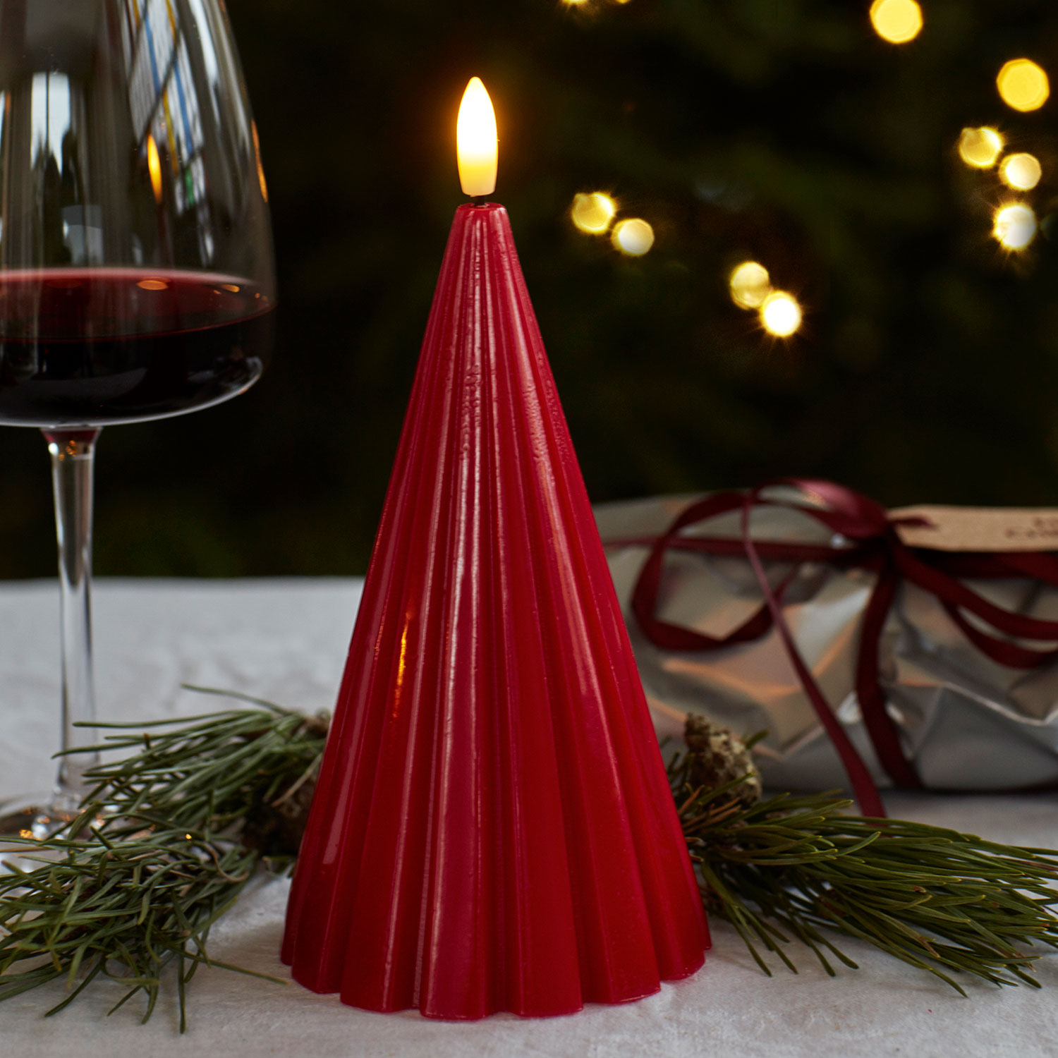 Laura Lak Juletræ - 17 cm, Rød