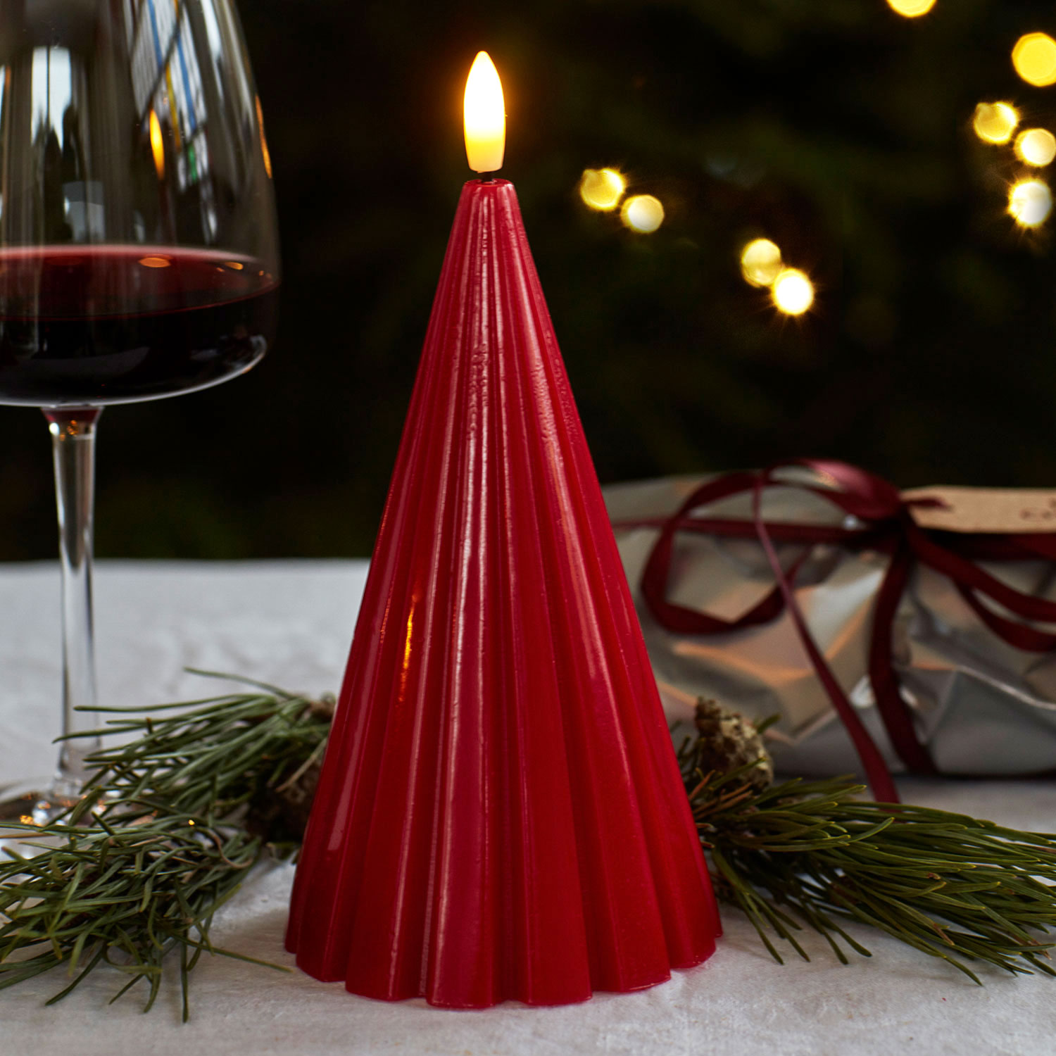 Laura Lak Juletræ - 20 cm, Rød