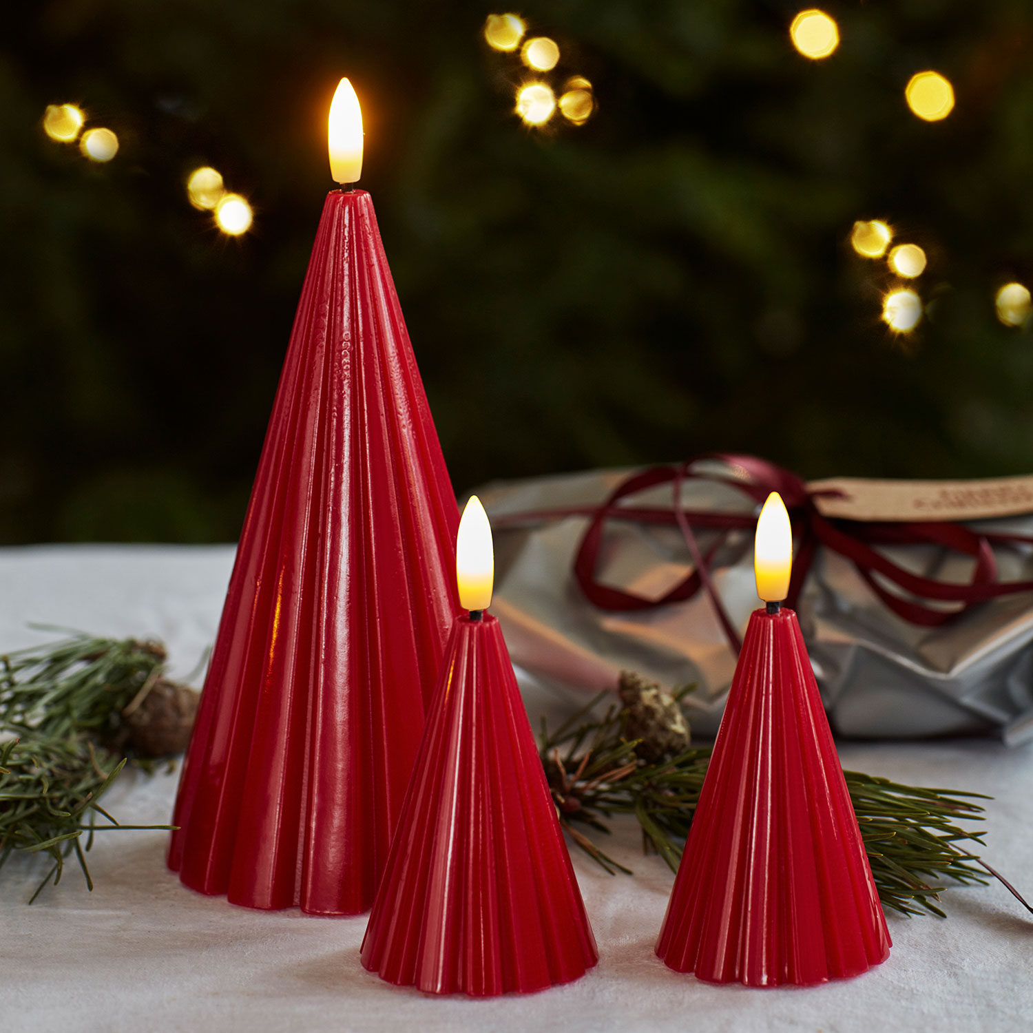 Laura Lak Juletræ - 20 cm, Rød