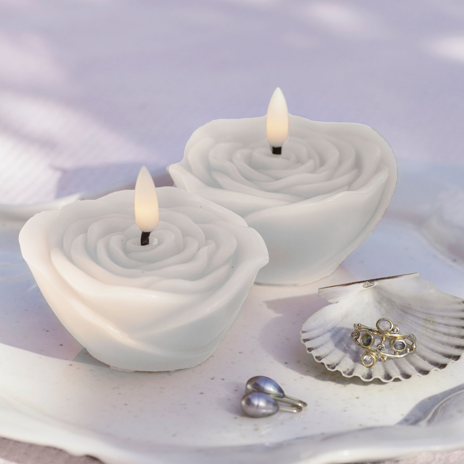 Rosita Ø8 x 4 cm, 2-pak, Hvid