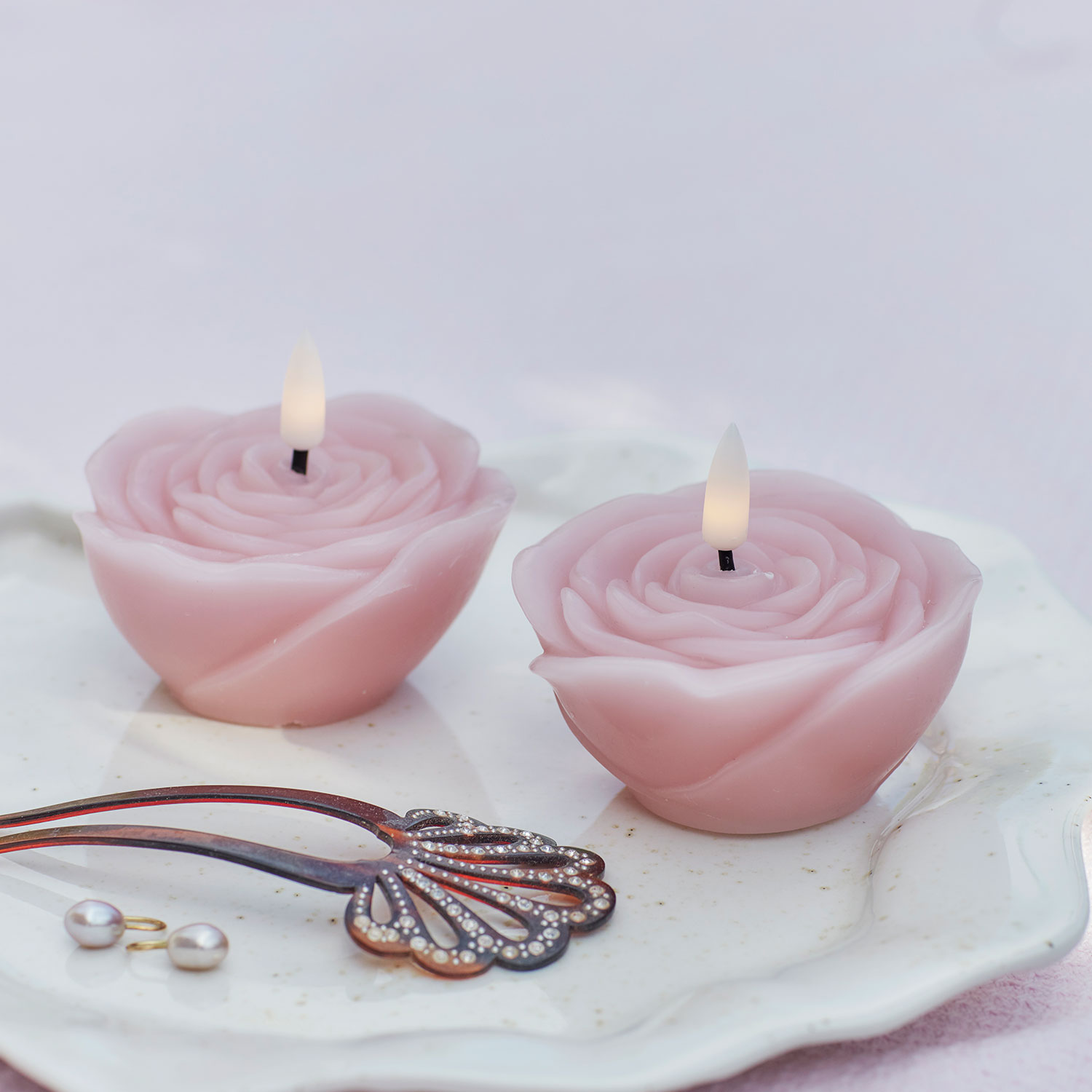 Rosita Ø8 x 4 cm, 2-pak, Pink