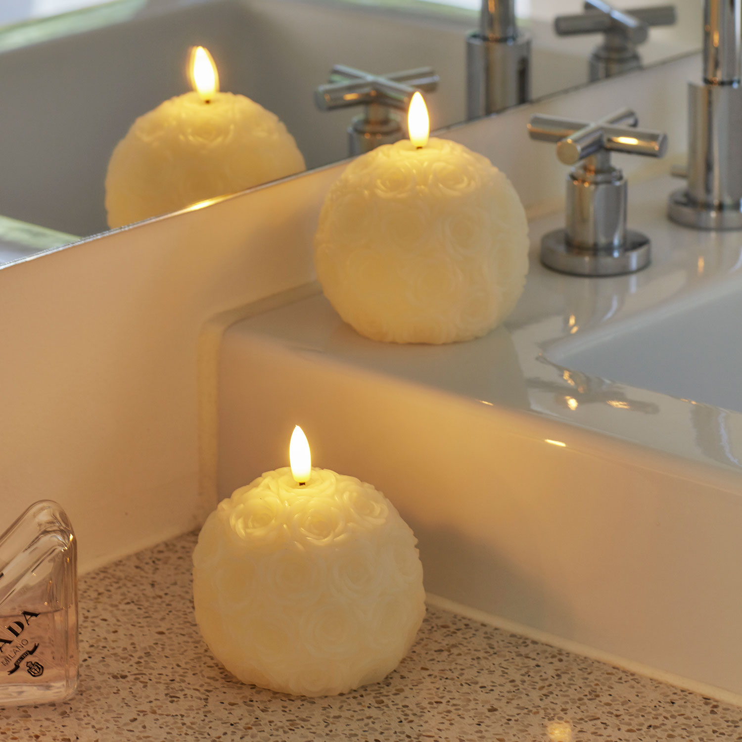 Rosalina Ø8,3 x 7 cm, 2-pak, Cream