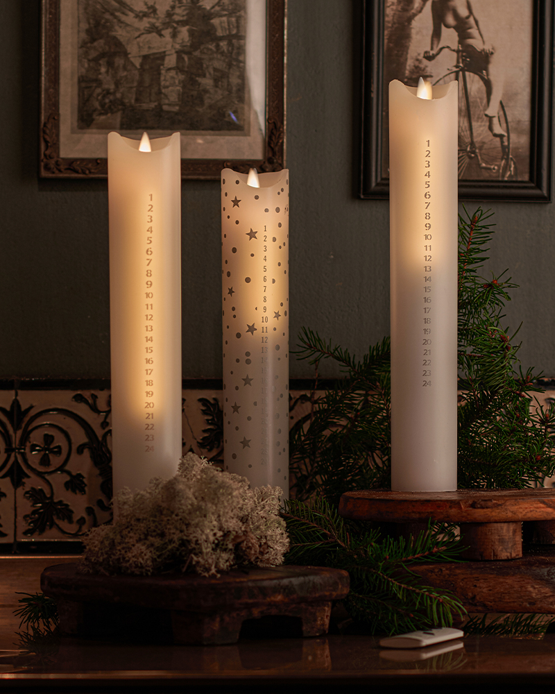 Sara Kalenderlys 30 cm, Julestjerner