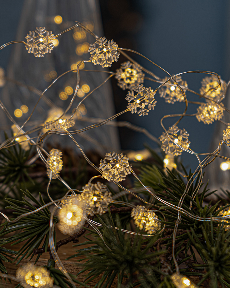 Nynne Snefnug 20 LED, 1,9 m, Sølv