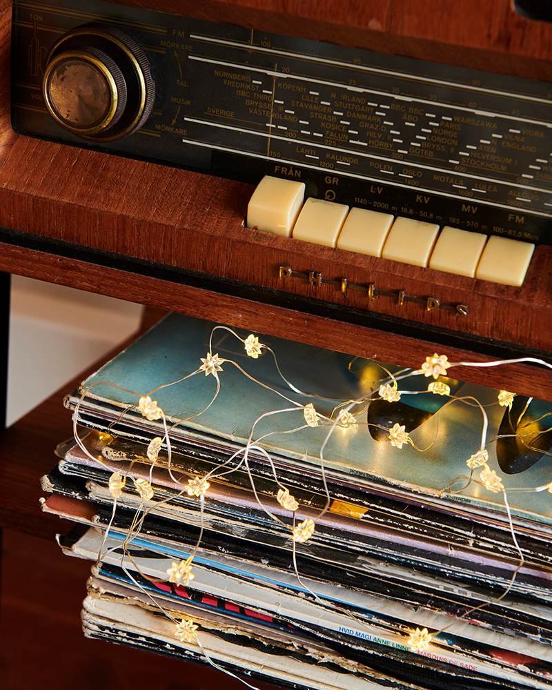 Silke Miniflower 40 LED, 3,9 m, Sølv