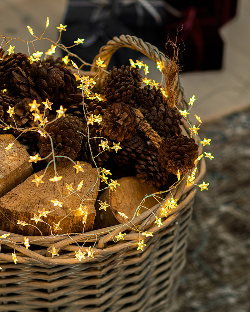 Trille Stjerne Cluster 160 LED, 2 m, Sølv