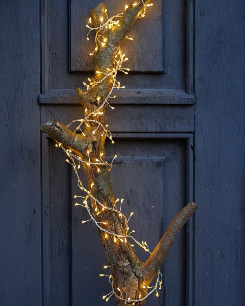 Knirke Cluster 160 LED, 2 m, Sølv