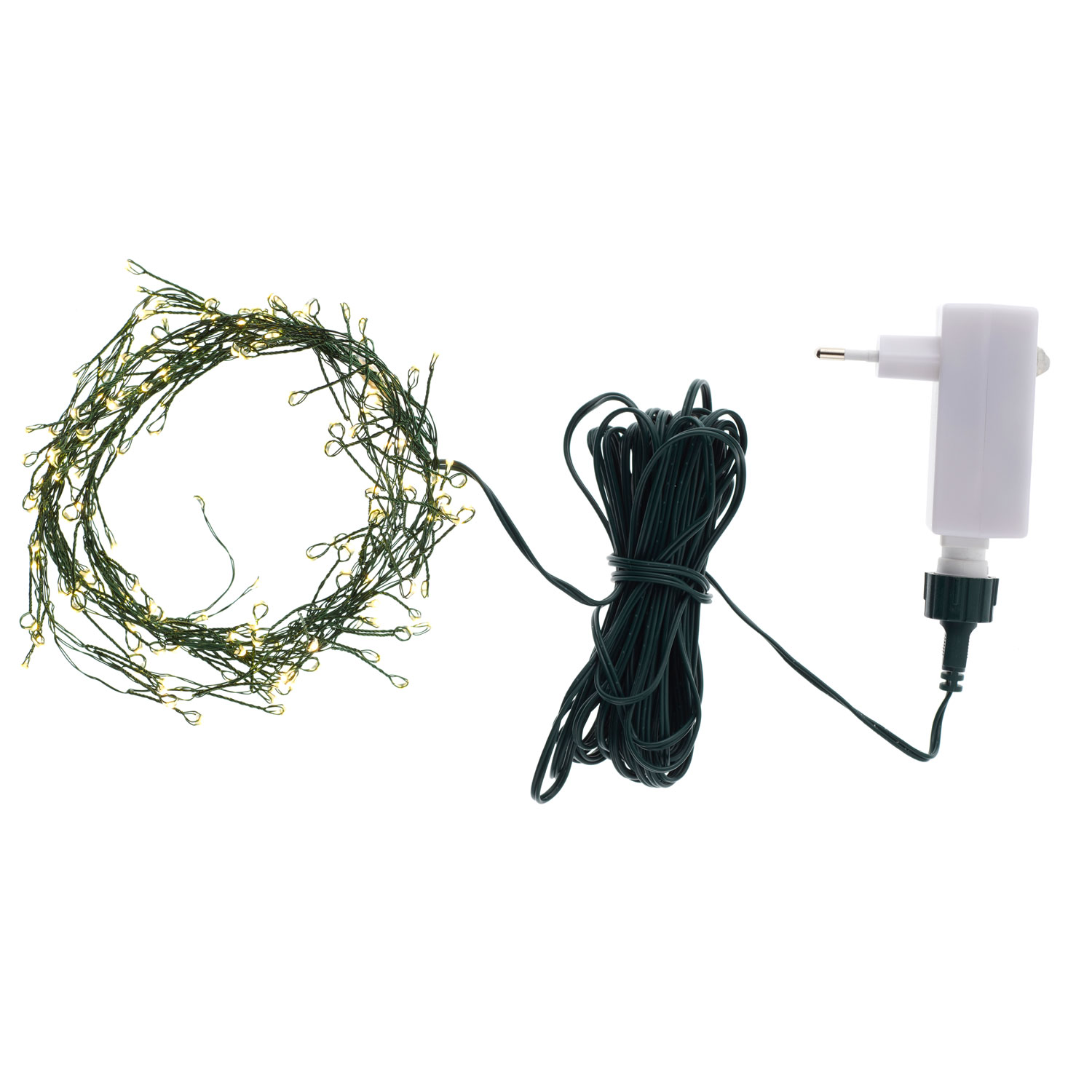 Knirke Cluster 160 LED, 2 m, Grøn