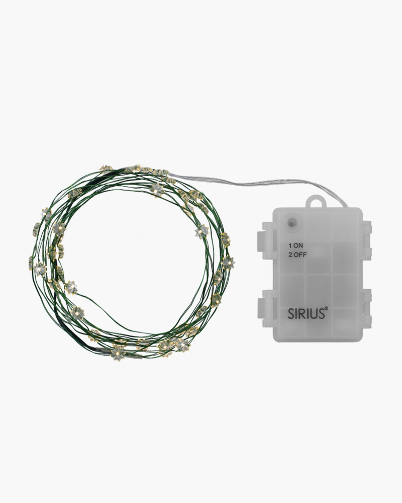 Silke Miniflower 40 LED, 3,9 m, Grøn