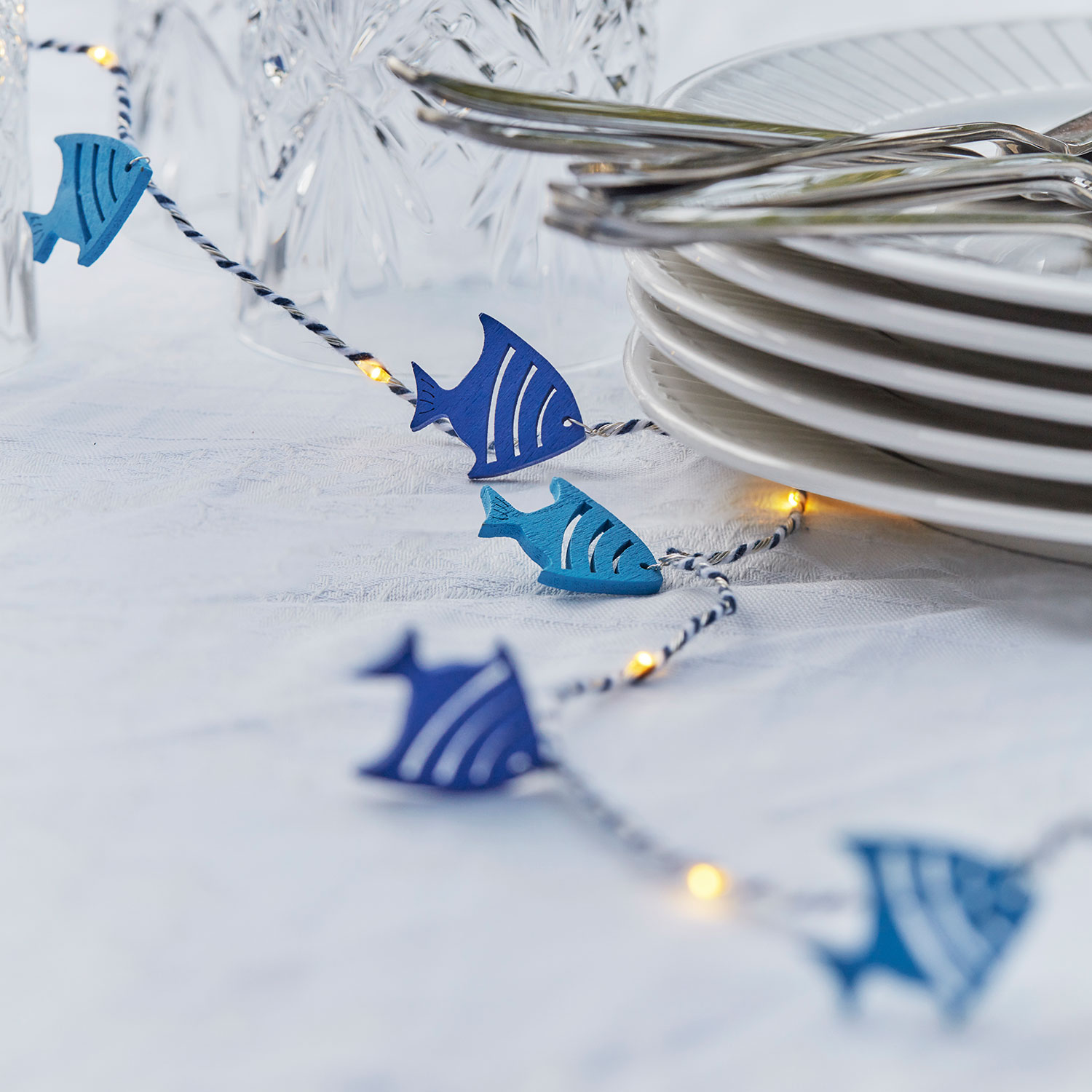 Selma Fisk, 20 LED, Blå