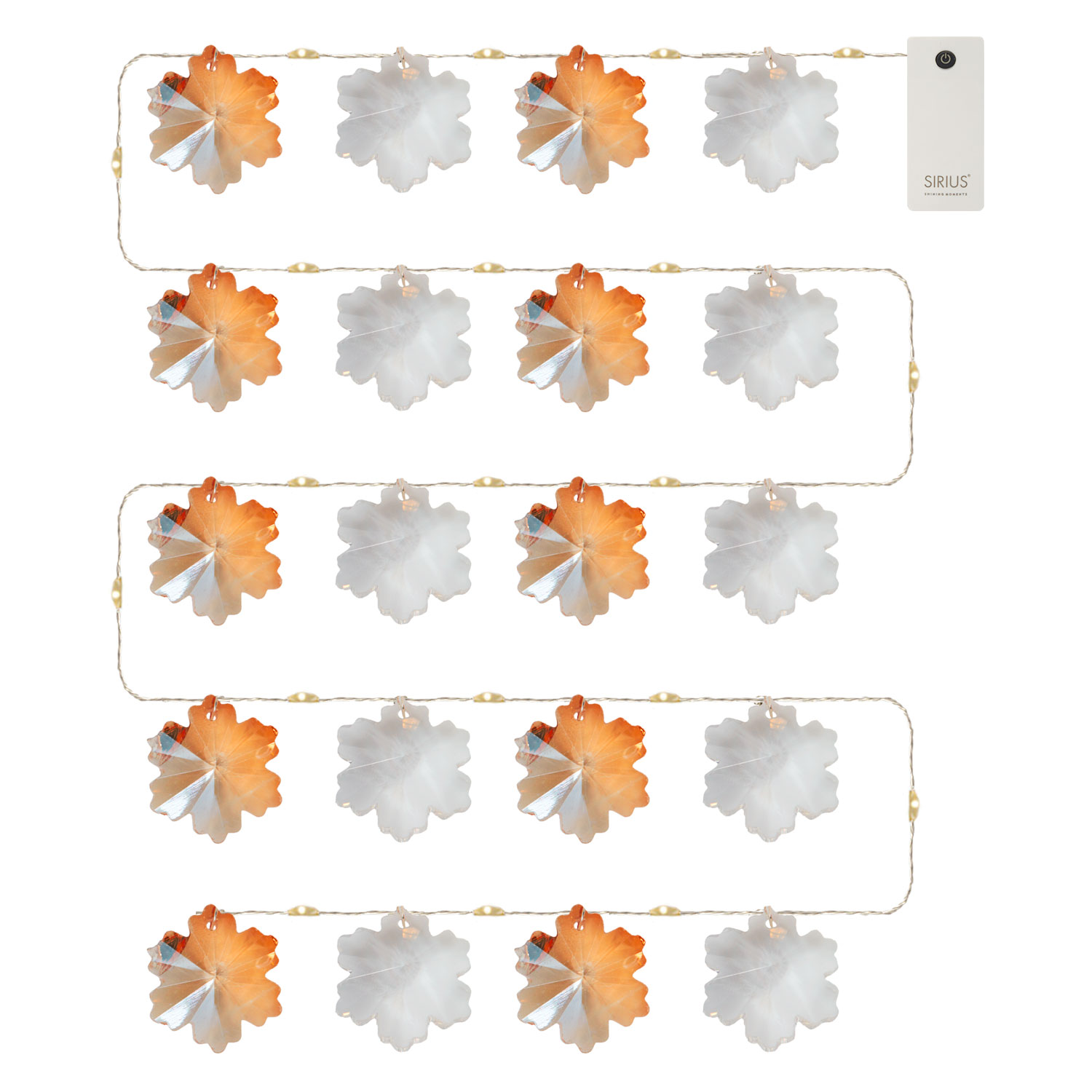 Chrystal lyskæde med iskrystaller, 1,8 m