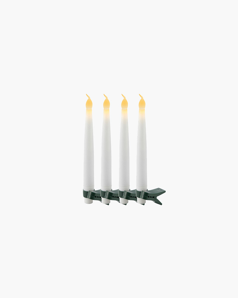 Carolin Juletræslys 4 stk., Hvid