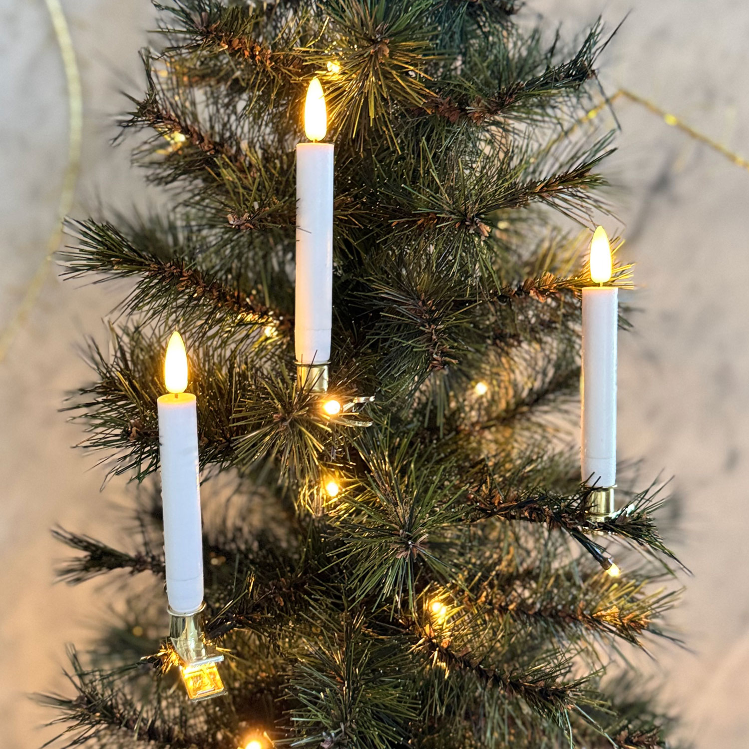 Sille Voks Juletræslys 4-pak, Hvid