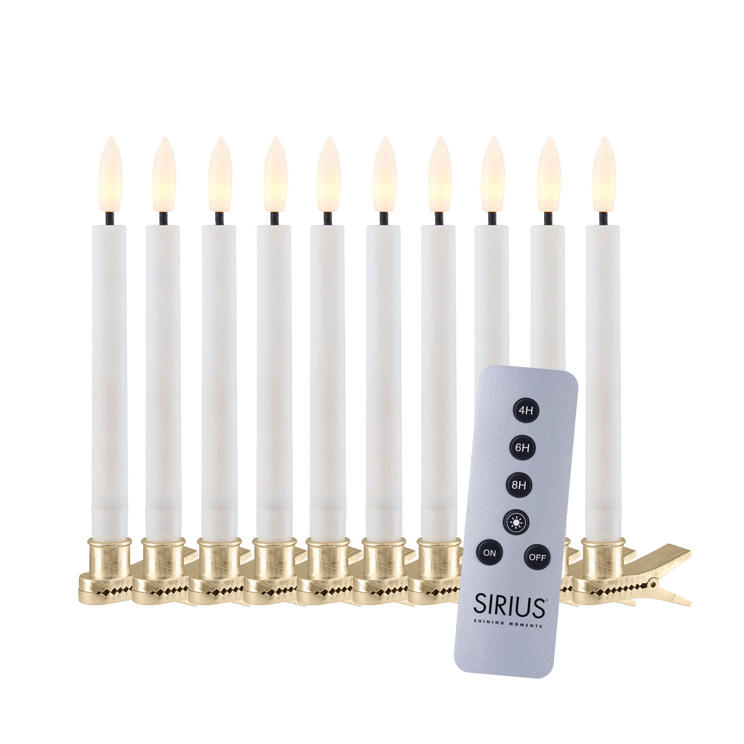 Sille Voks Juletræslys 10-pak, Hvid