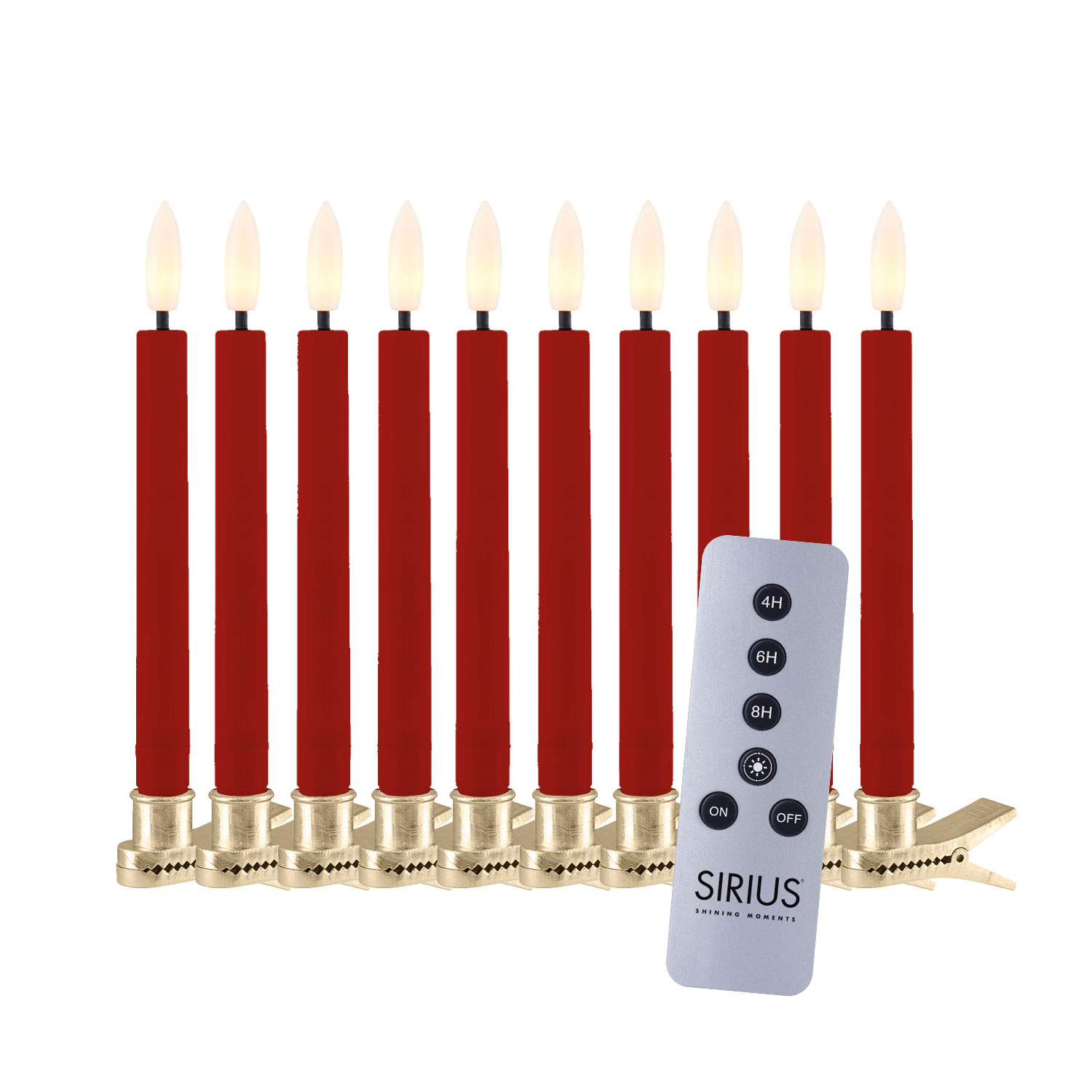 Sille Voks Juletræslys 10-pak, Rød