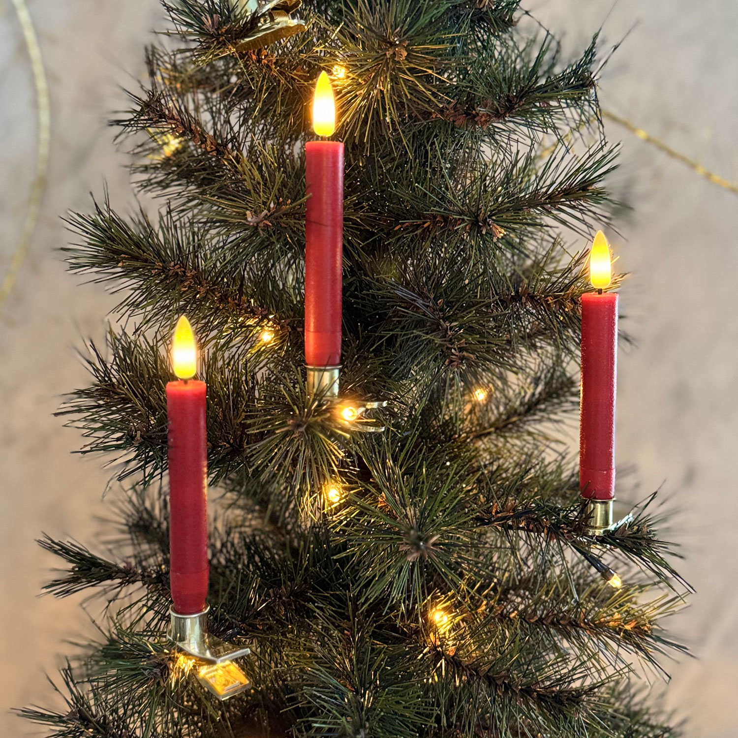 Sille Voks Juletræslys 10-pak, Rød