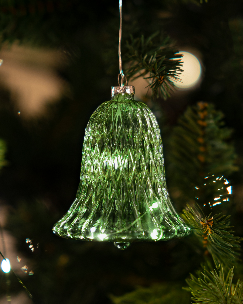 Luna Klokke med 5 LED, H: 10 cm, Grøn