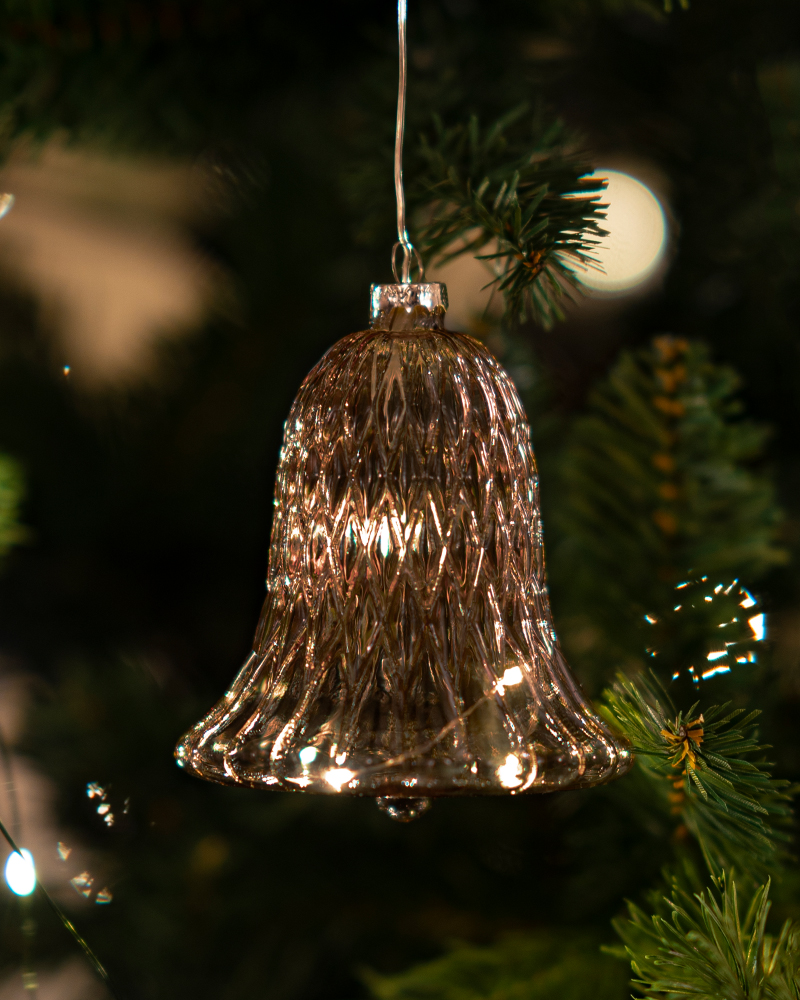 Luna Klokke med 5 LED, H 10 cm, Mørk Eg