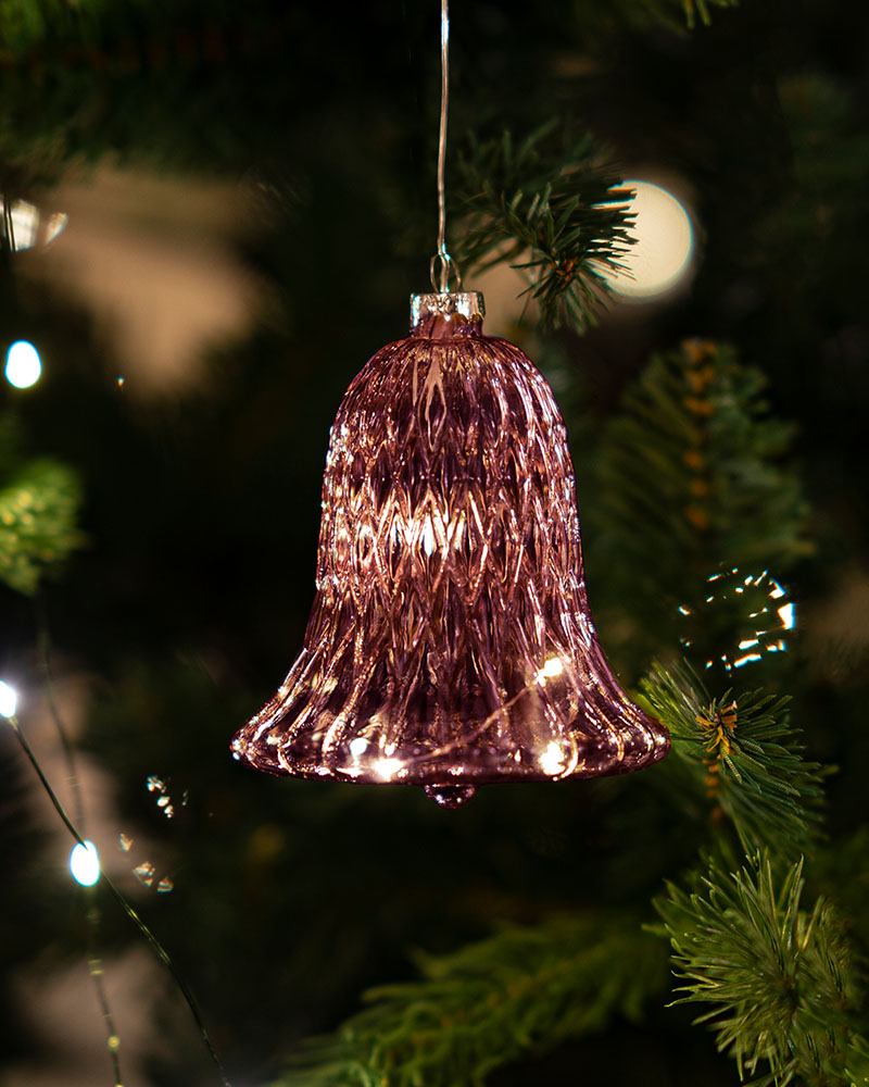 Luna Klokke med 5 LED, H: 10 cm, Bordeaux