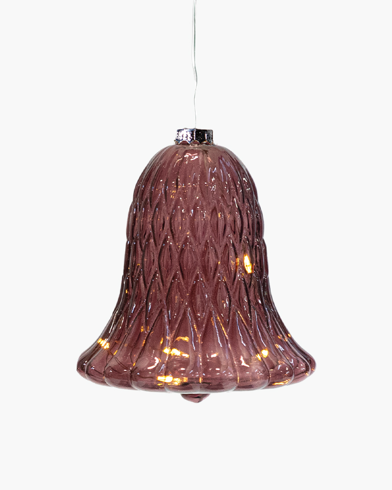 Luna Klokke med 5 LED, H: 10 cm, Bordeaux