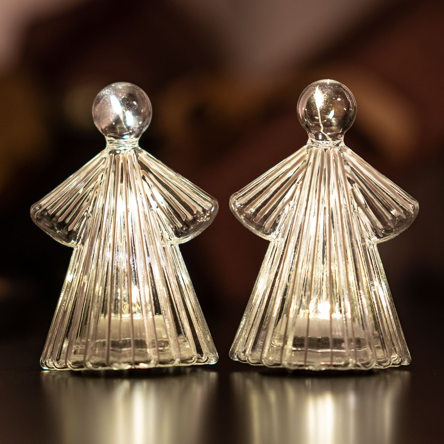 Alberte Engel 10 cm, 2 stk. sæt, Klar/Hvid