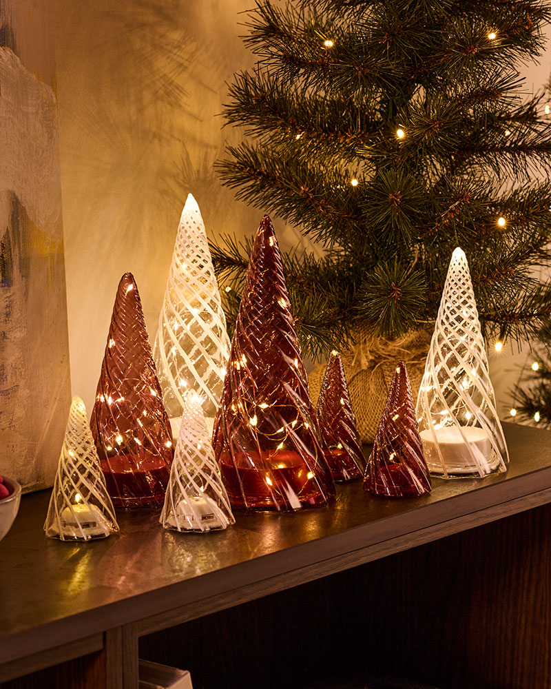 Vilma Træ - 19 cm, Klar/hvid