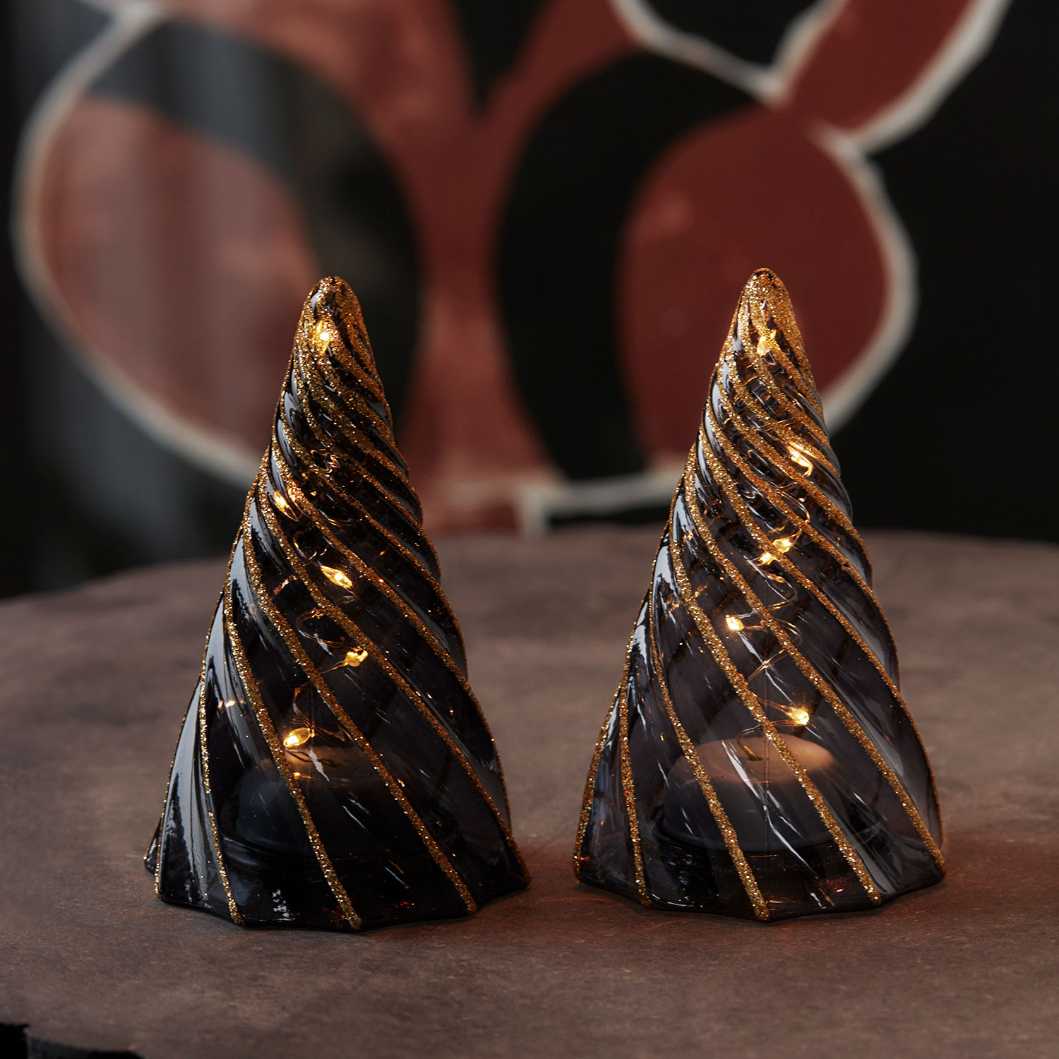 Vilma Træ 2-pak - 11 cm, Sort/Guld