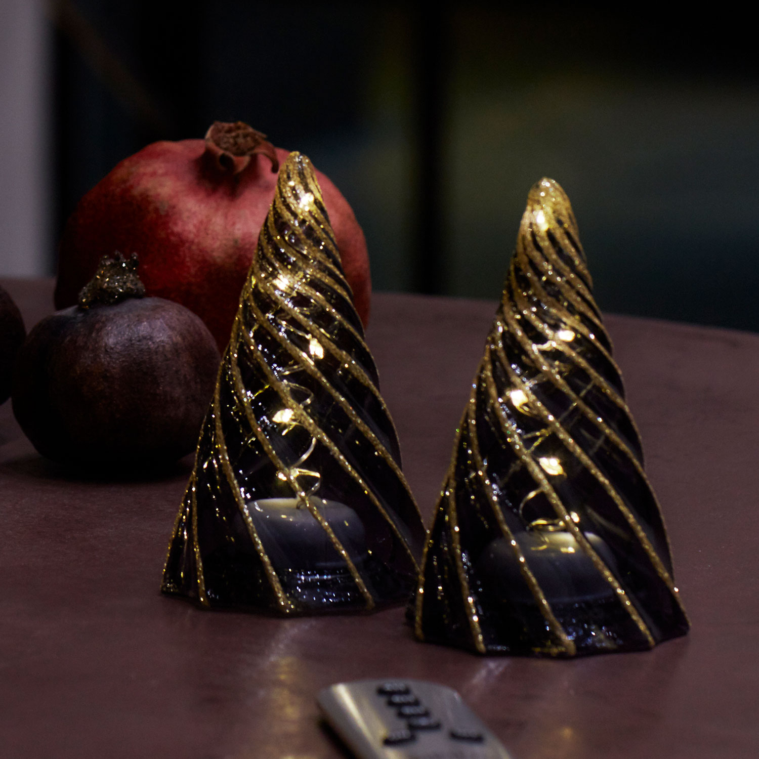 Vilma Træ 2-pak - 11 cm, Sort/Guld