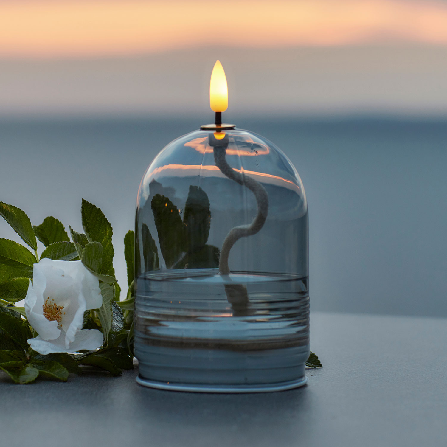 Dea Olielampe Ø8 x 11 cm, Grå