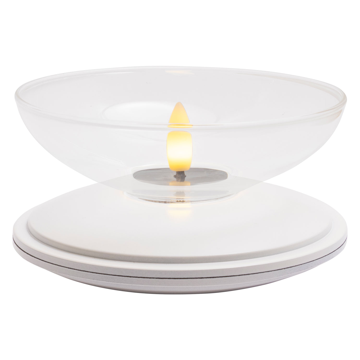 Lia Genopladelig, Ø10 x 5 cm, Hvid