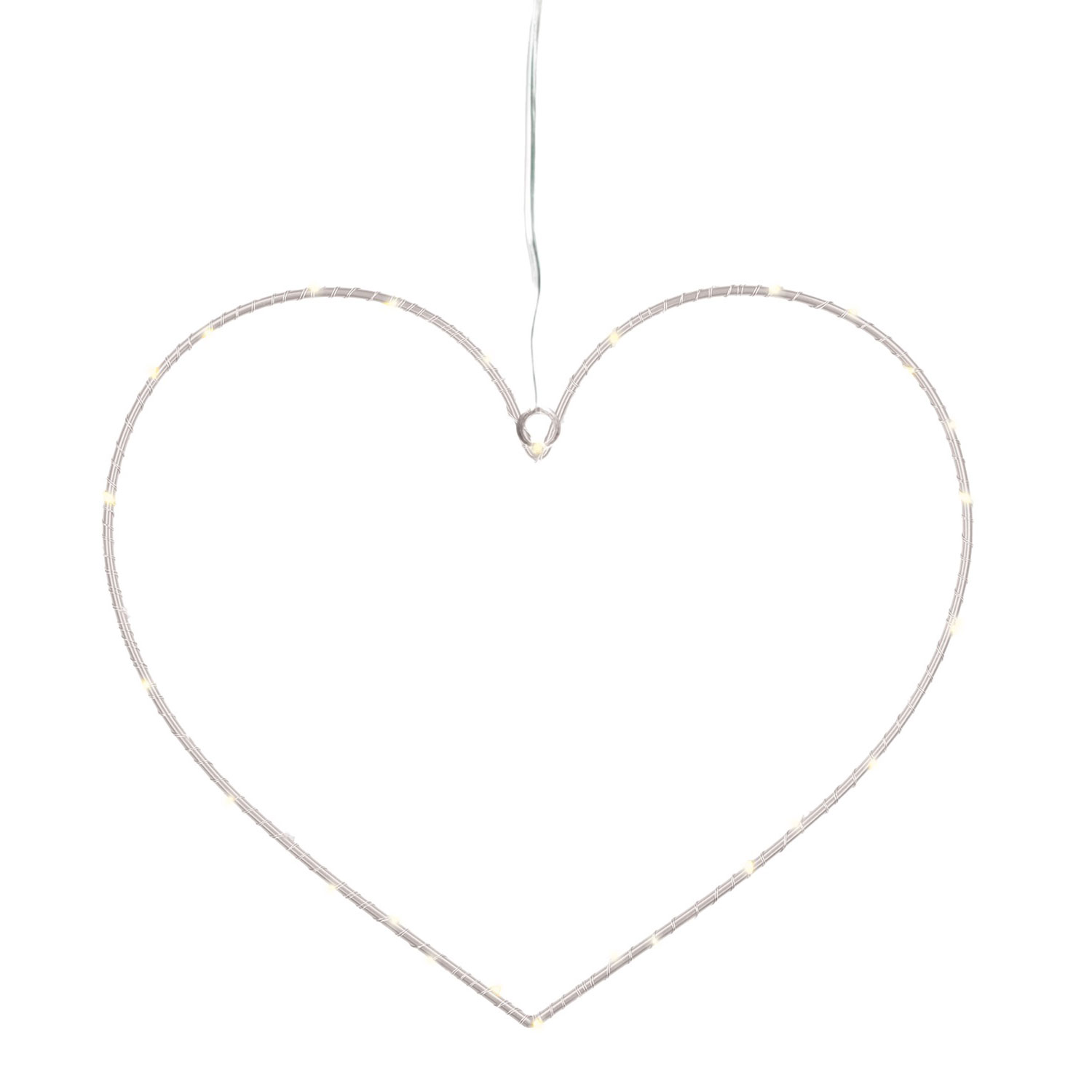Liva Hjerte 26 cm, 40 LED, Hvid