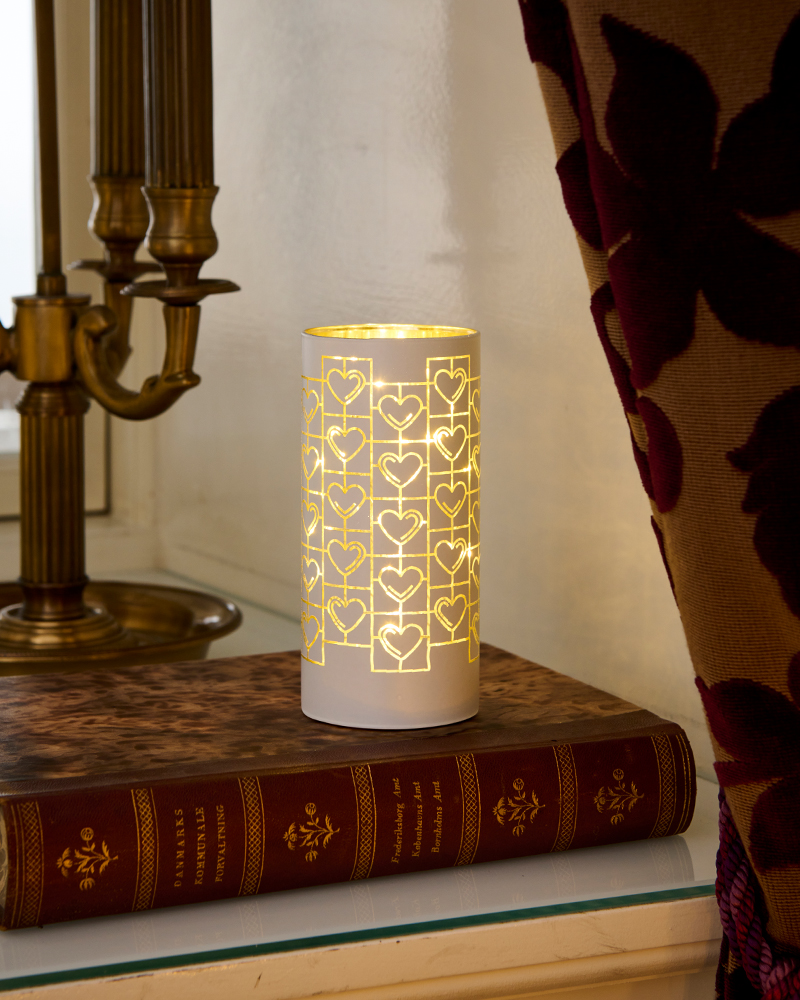 Frida Glas Cylinder 15 cm, Hvid