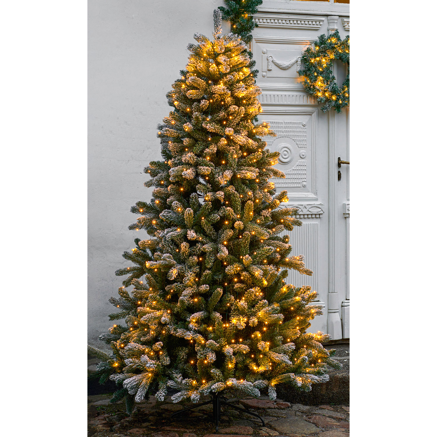 Anton Juletræ 2,4 meter, 312 LED, Grøn/Sne