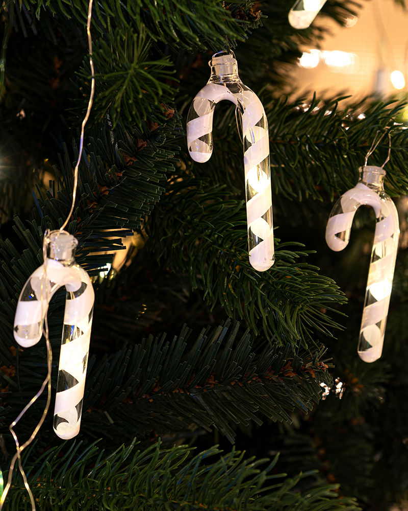 Hannah Slik Stok Guirlande, Hvid/Klar