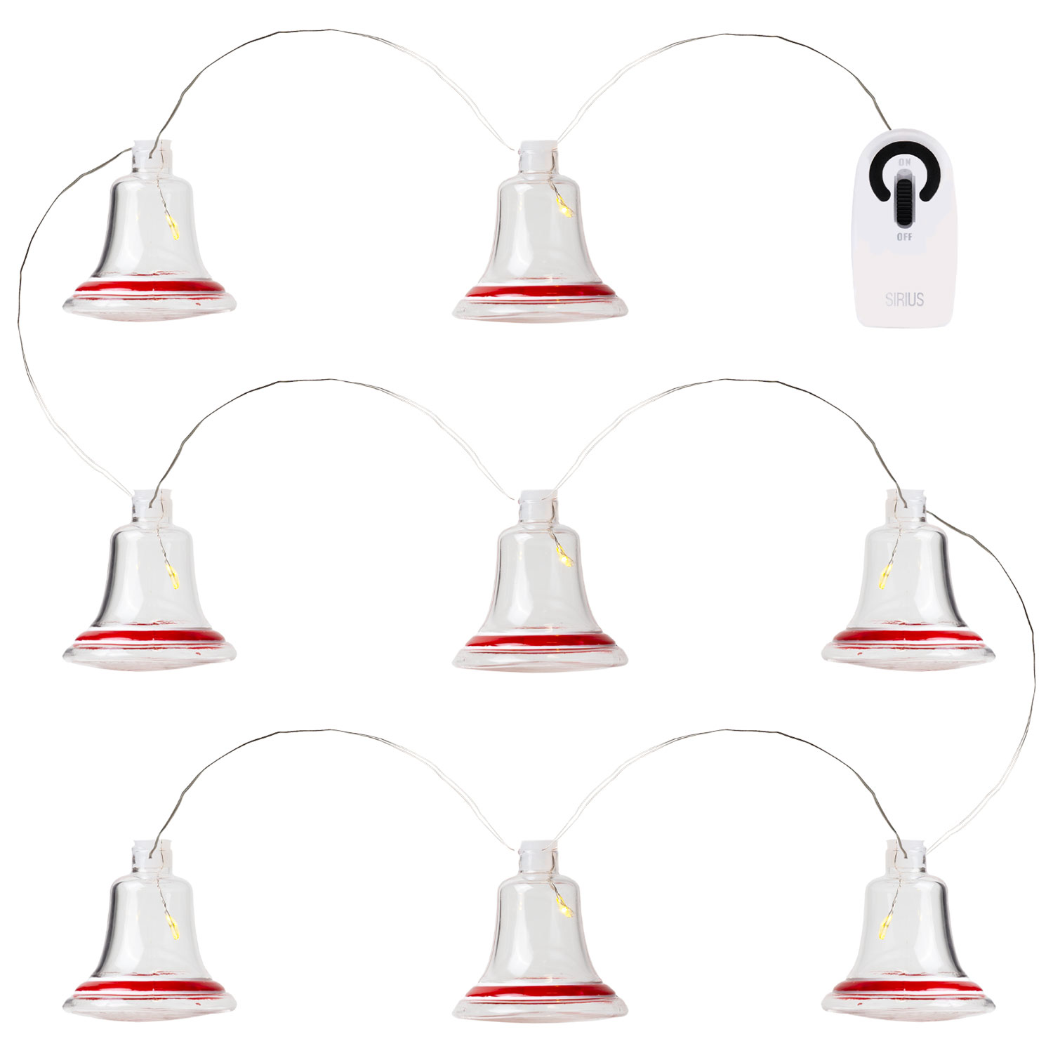 Tiffany Klokke Guirlande, Klar/Rød