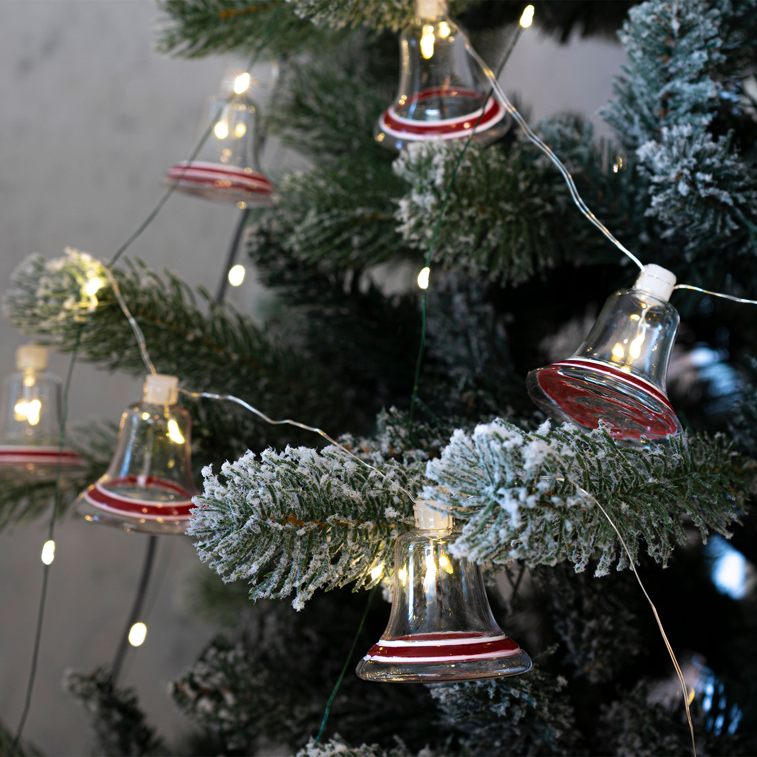 Tiffany Klokke Guirlande, Klar/Rød