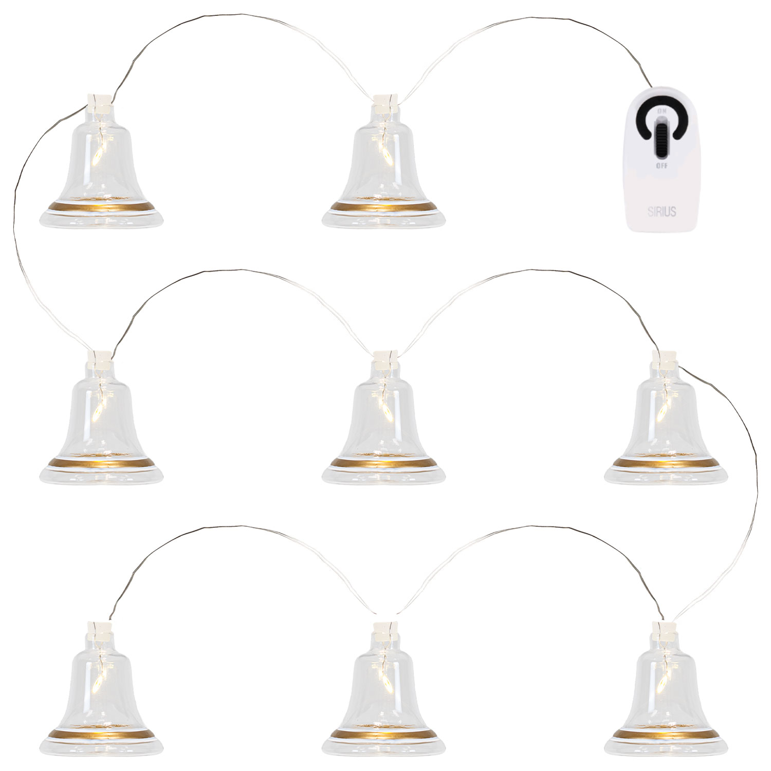 Tiffany Klokke Guirlande, Klar/Guld