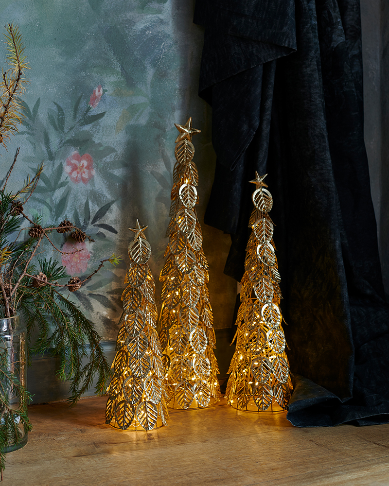 Kirstine Træ 53,5 cm, 20 LED, Guld