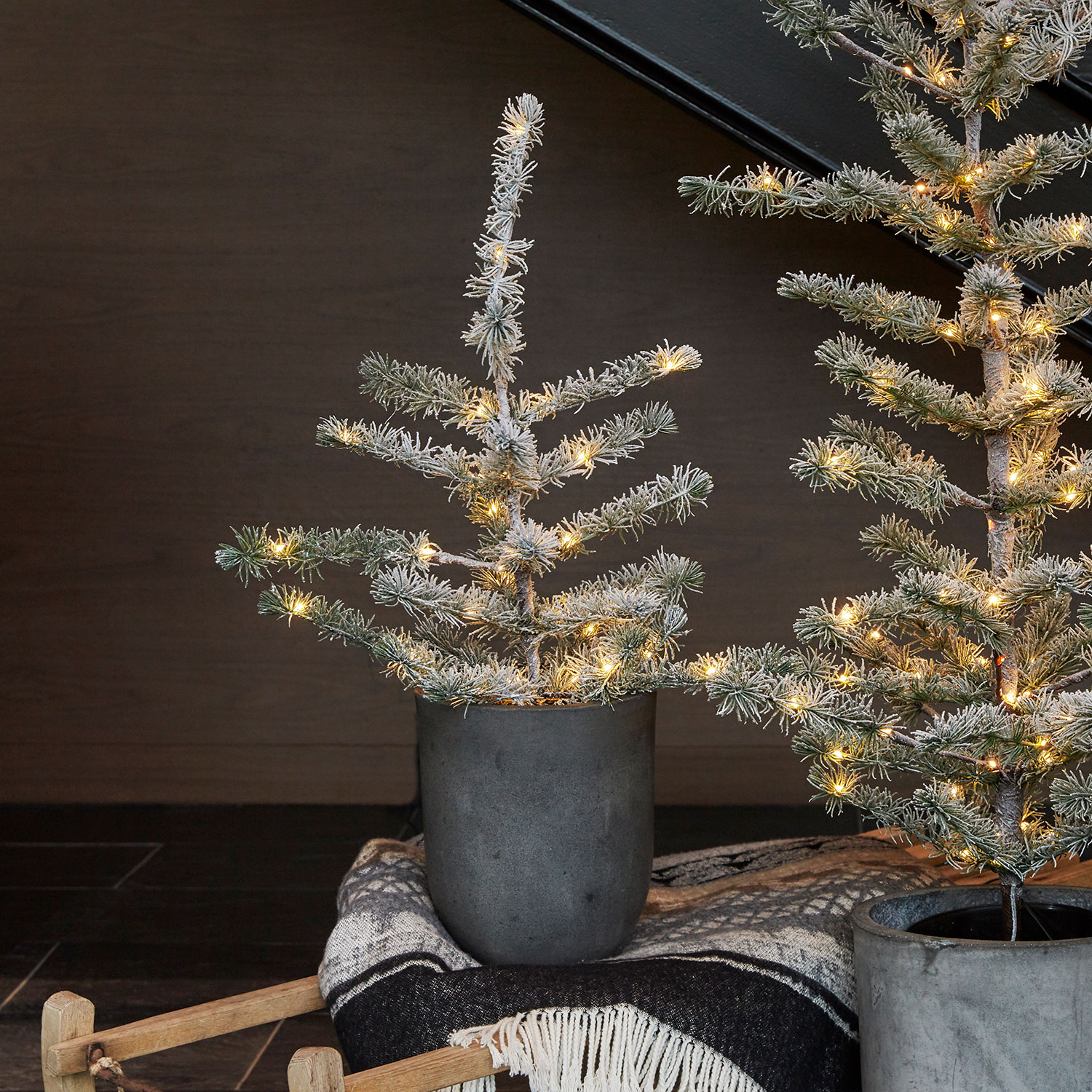 Alfred Træ, 0,6 m, Grøn/Sne - 30 LED