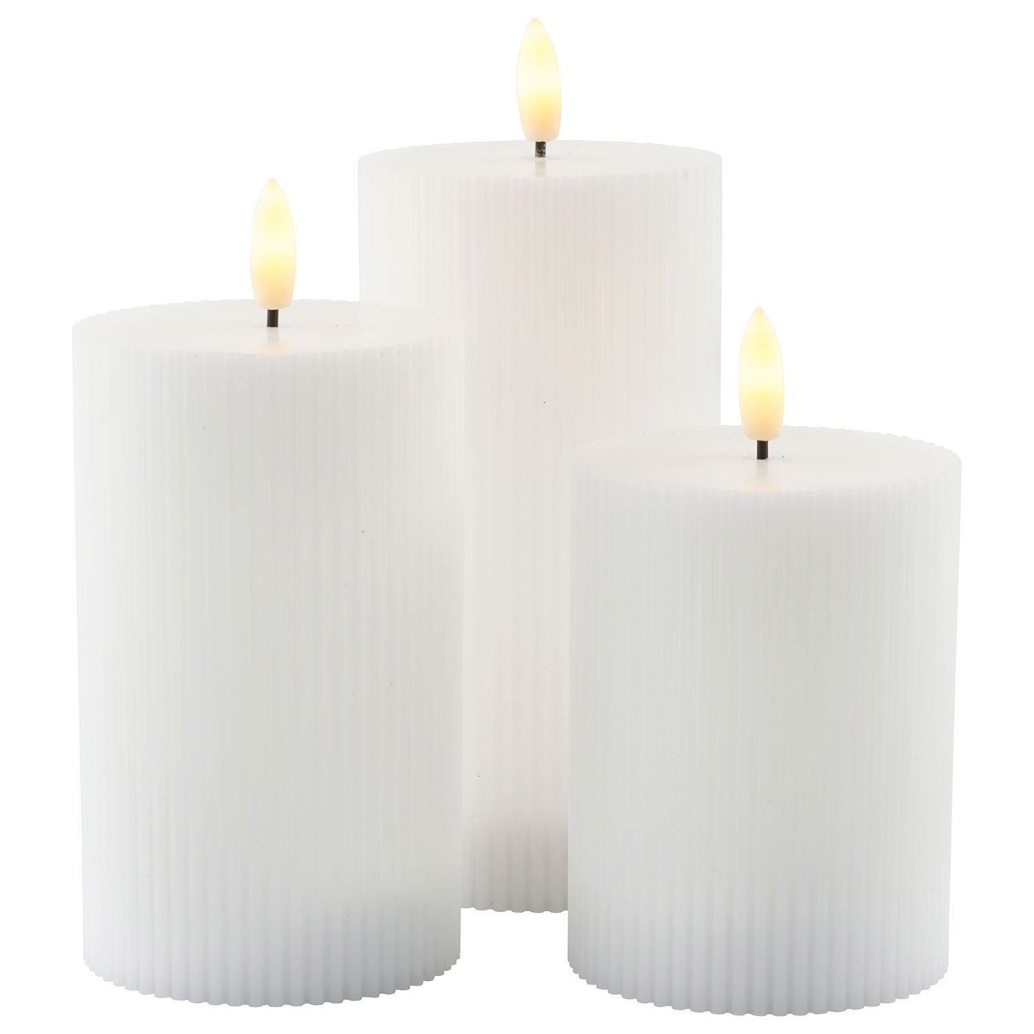 Smilla Genopladelig 10, 12,5 og 15 cm 3 stk. sæt, hvid