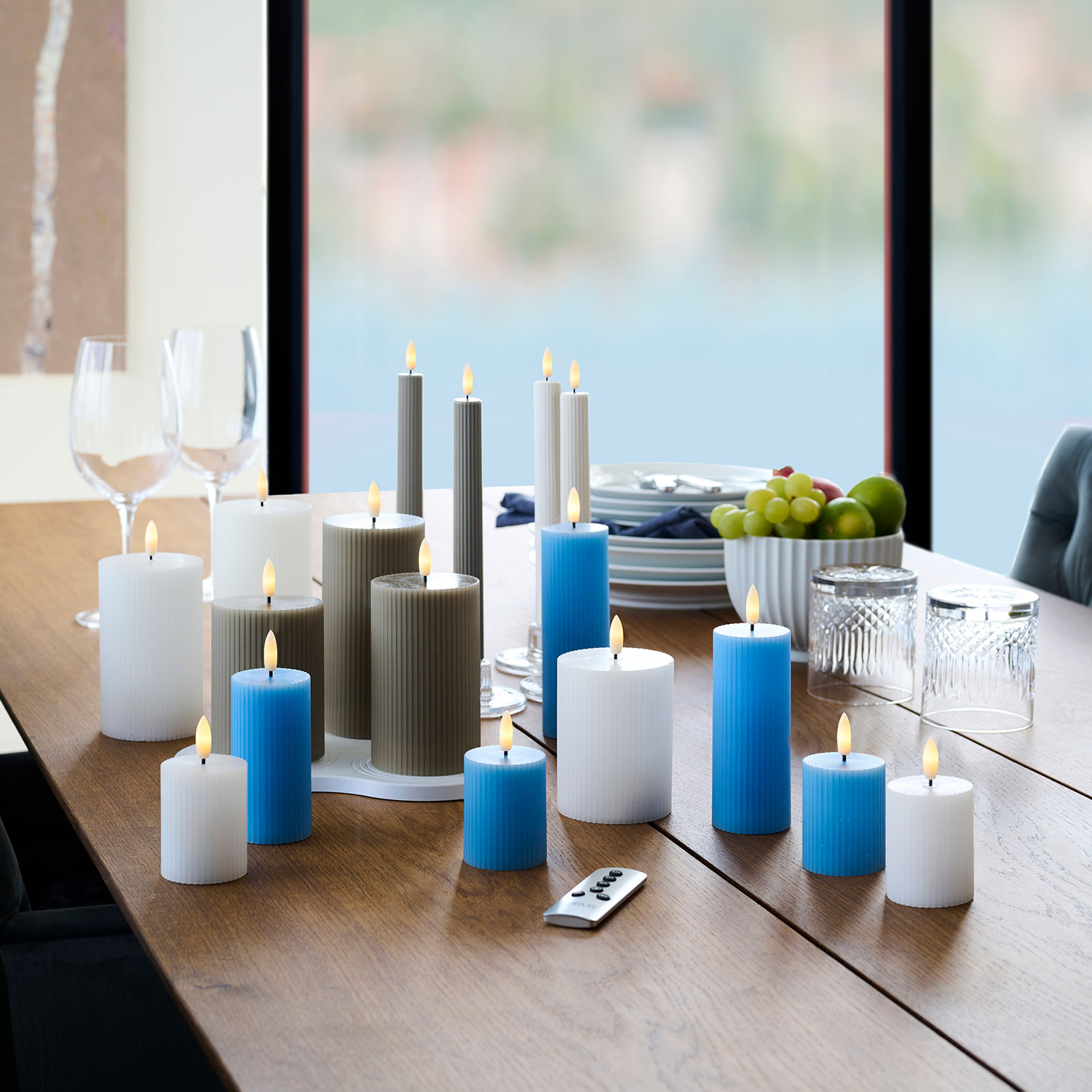 Smilla Genopladelig Kronelys 2-pak Ø2x25 cm, Hvid