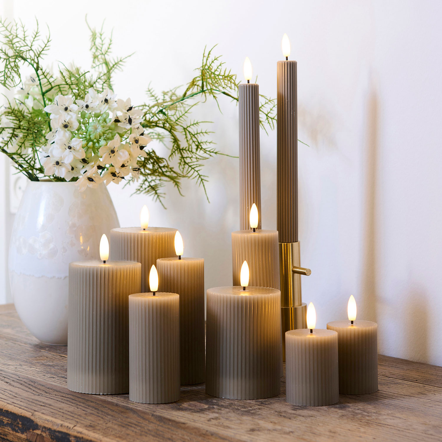 Smilla Genopladelig 2 stk. sæt, varm grå