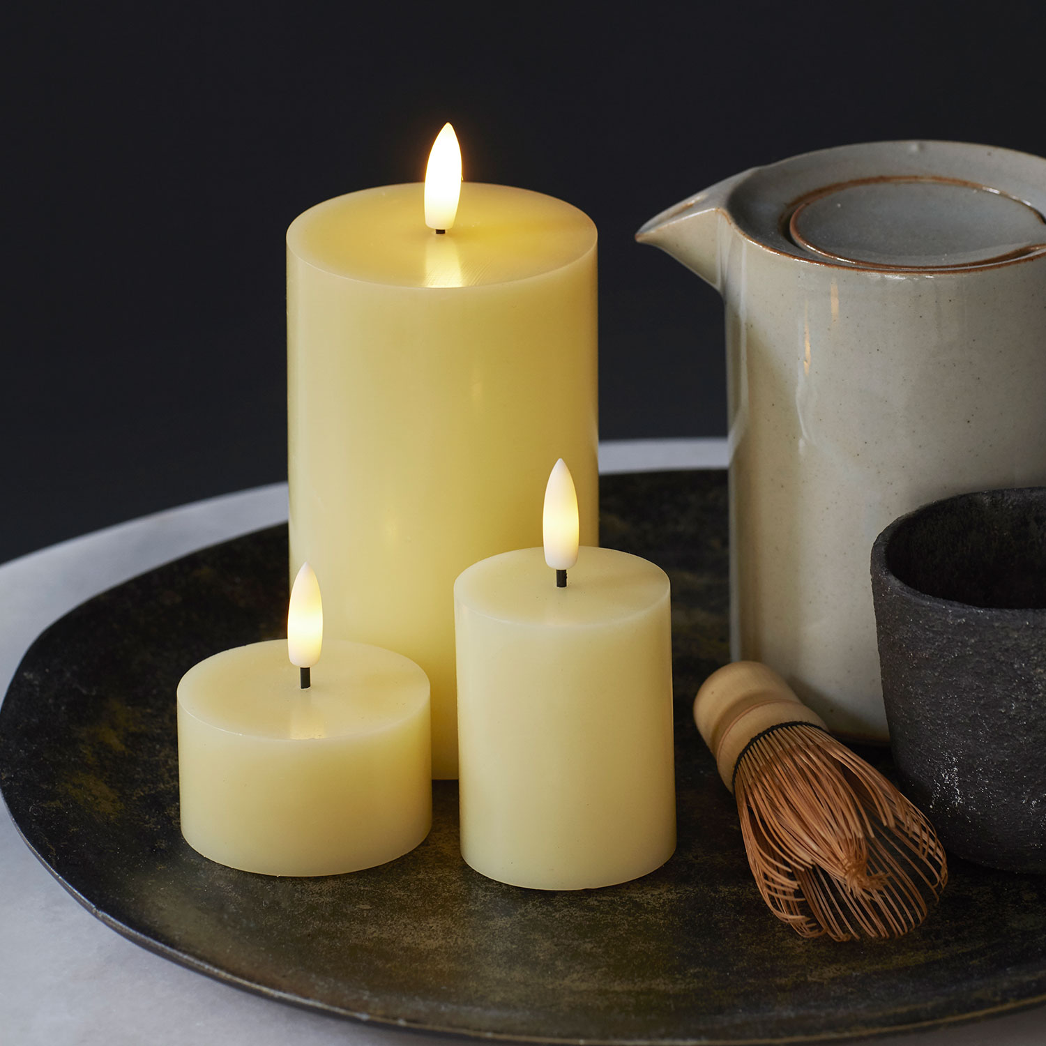 Sille Fyrfadslys 2-pak, Ø4,5 x 2,2 cm, Pale Yellow