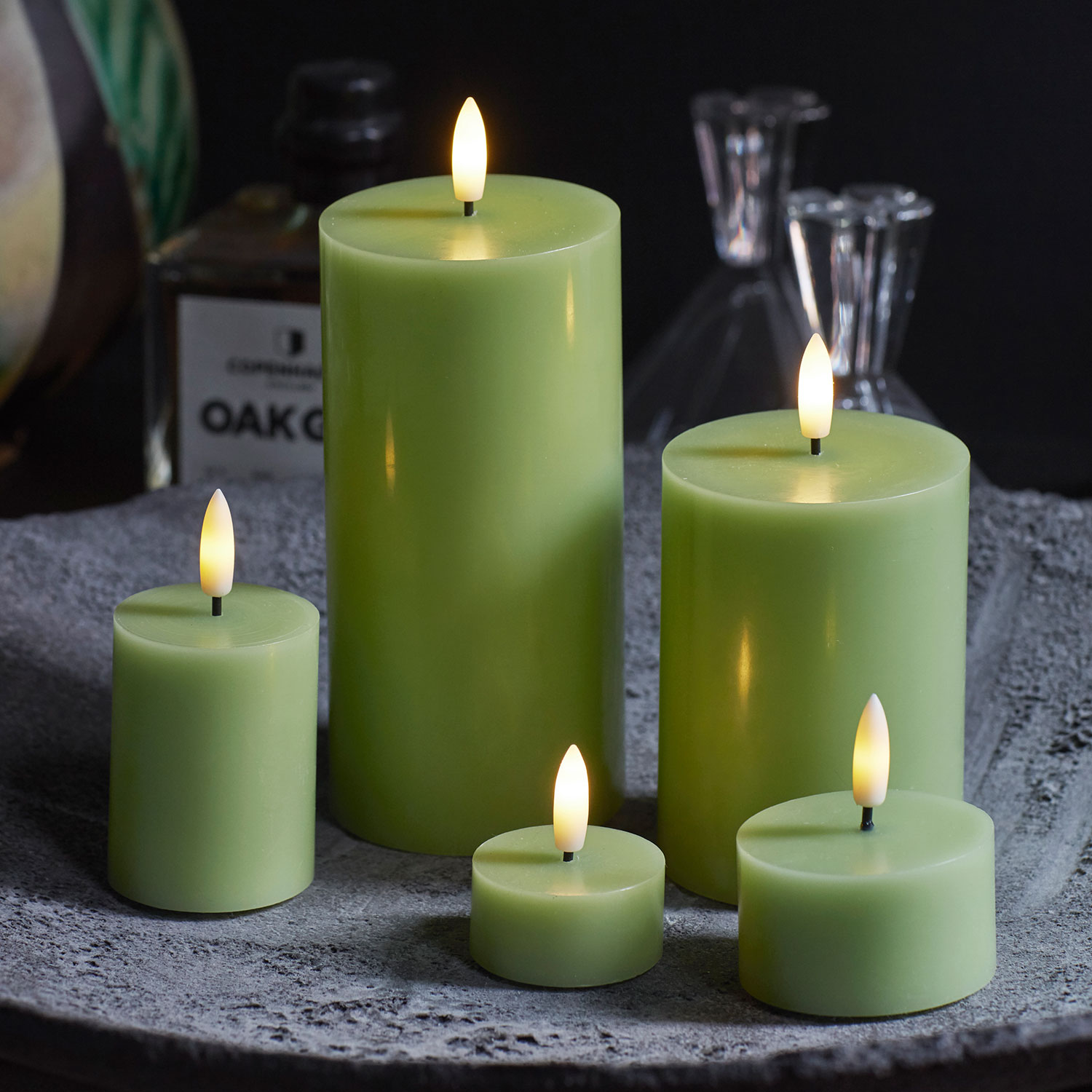 Sille Fyrfadslys 2-pak, Ø4,5 x 2,2 cm, Spring Green