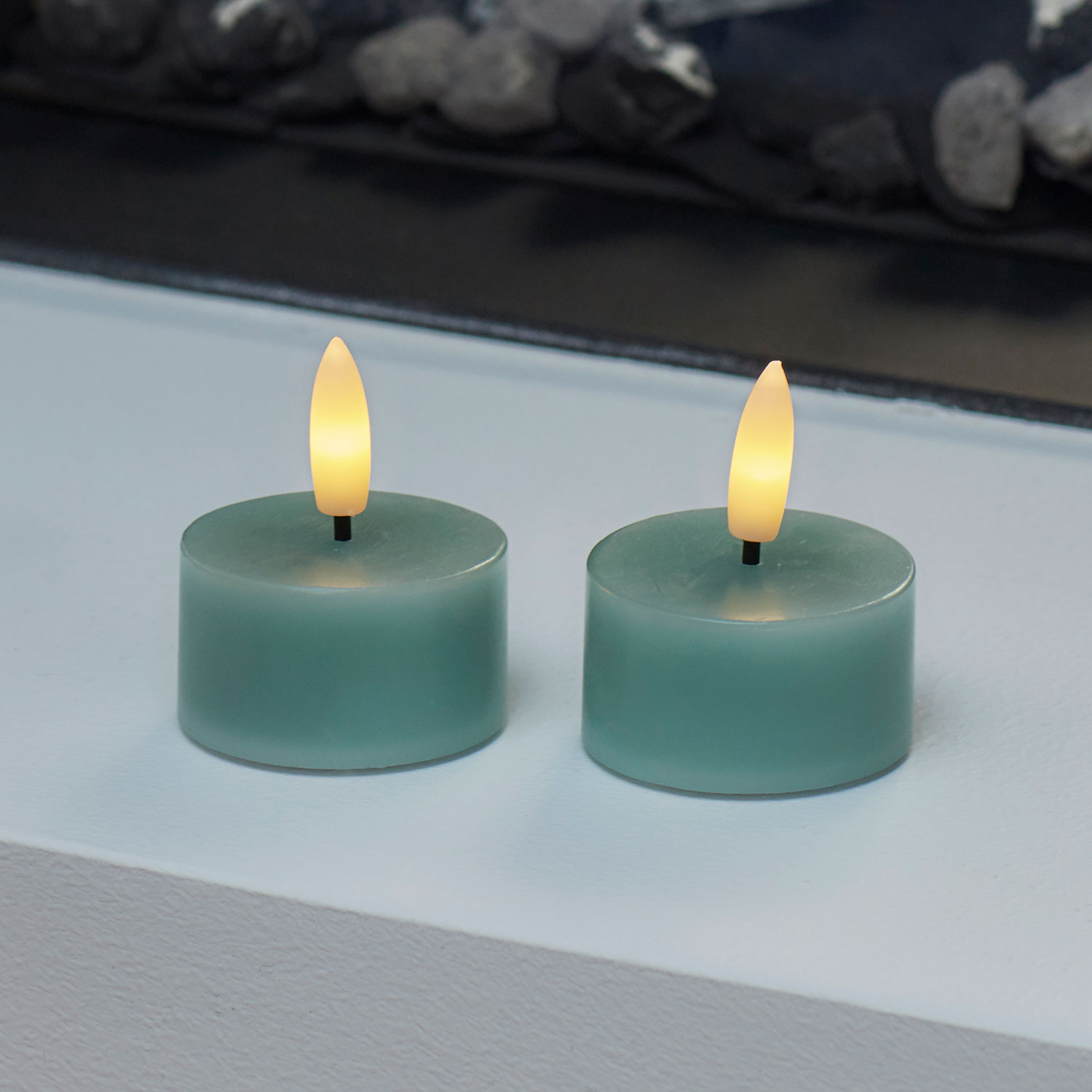 Sille Fyrfadslys 2-pak, Ø4,5 x 2,2 cm, Sandy Green