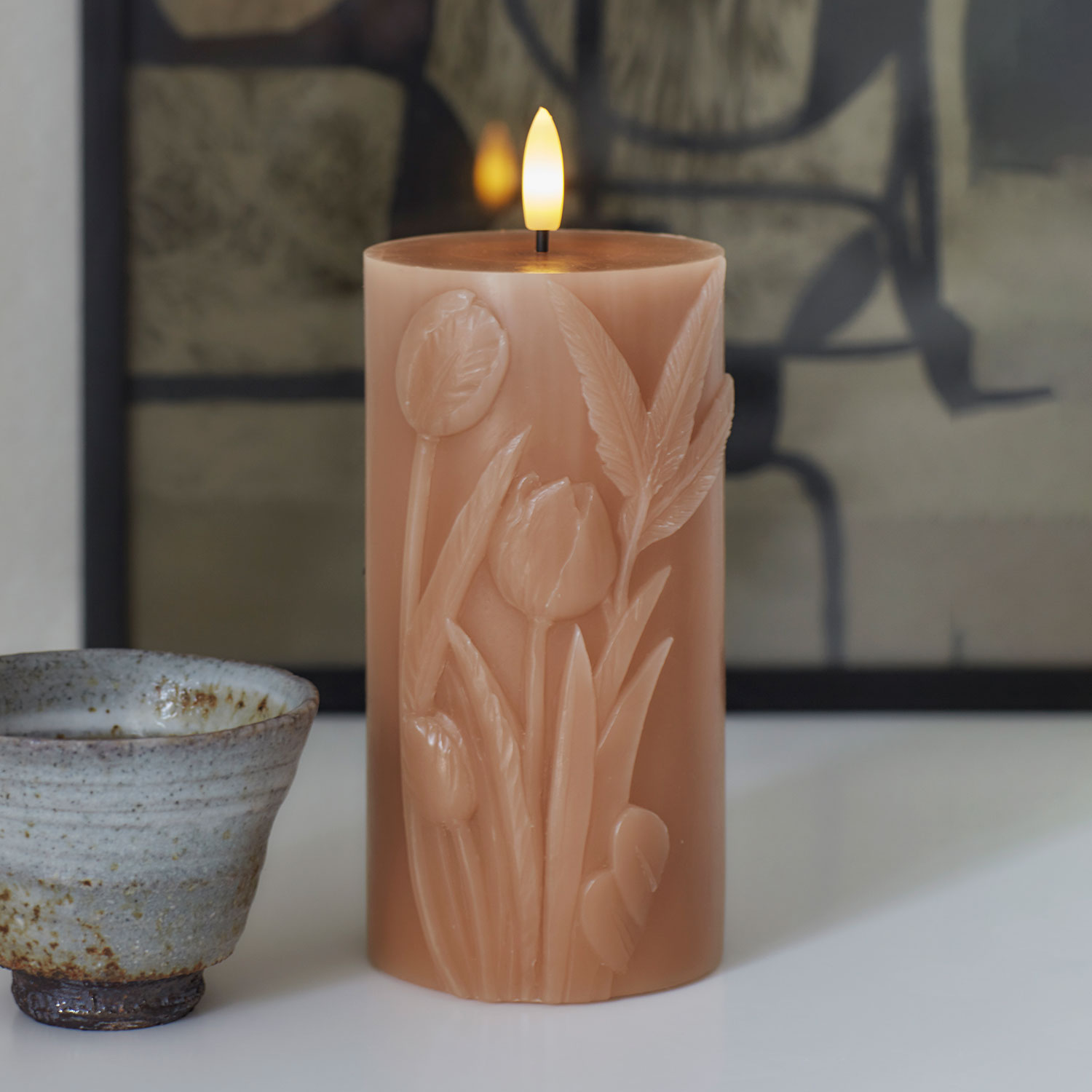 Tulisa Bloklys Ø7,8 x 15 cm, Caramel