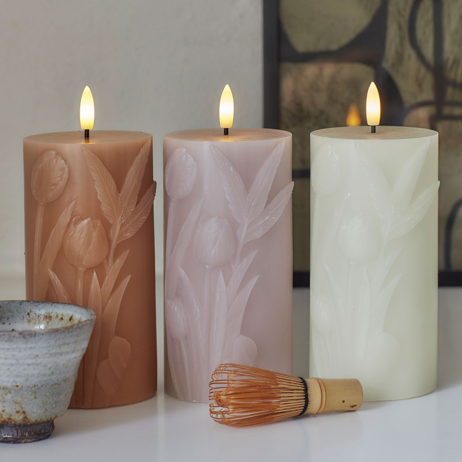 Tulisa Bloklys Ø7,8 x 15 cm, Caramel