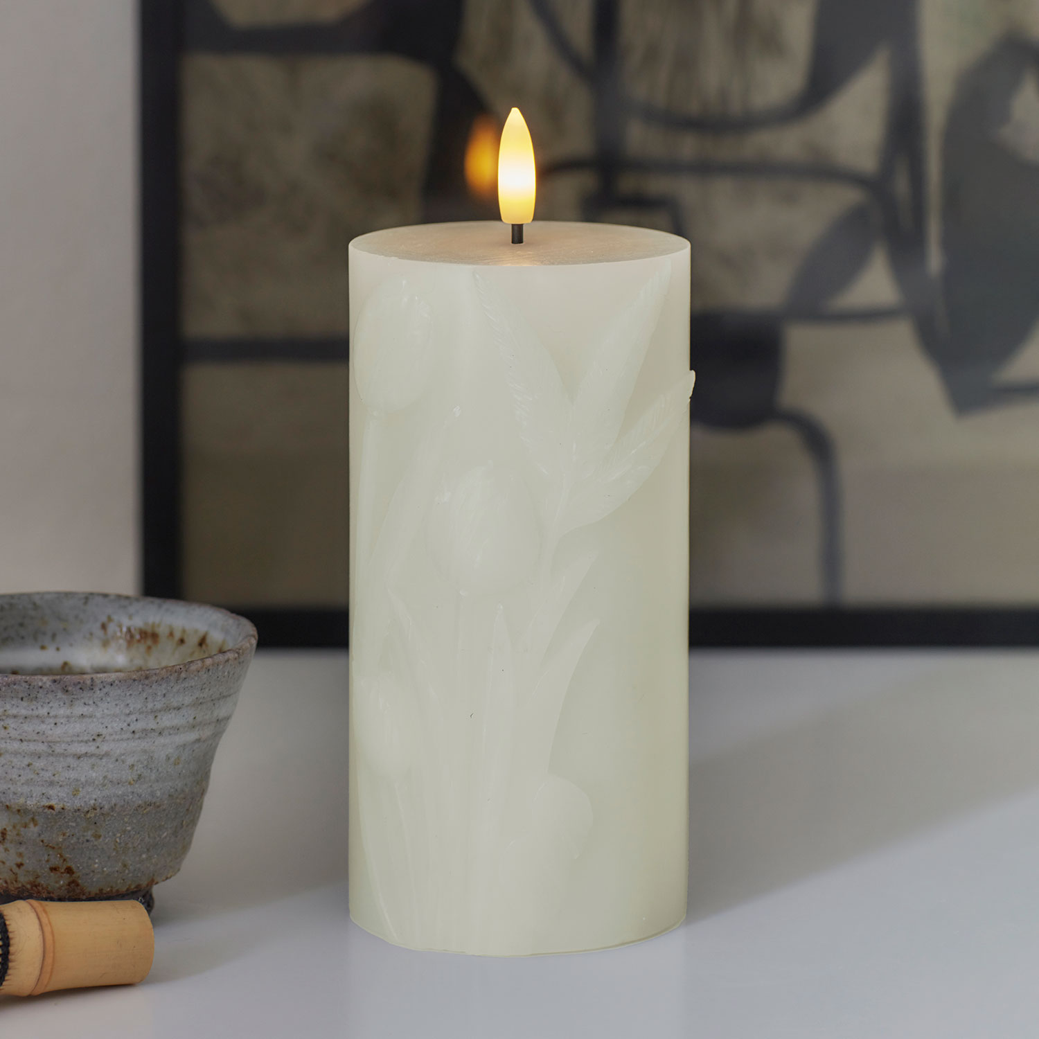 Tulisa Bloklys Ø7,8 x 15 cm, Cream