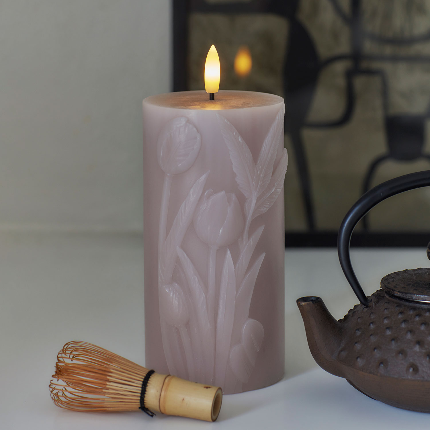 Tulisa Bloklys Ø7,8 x 15 cm, Mauve Pink