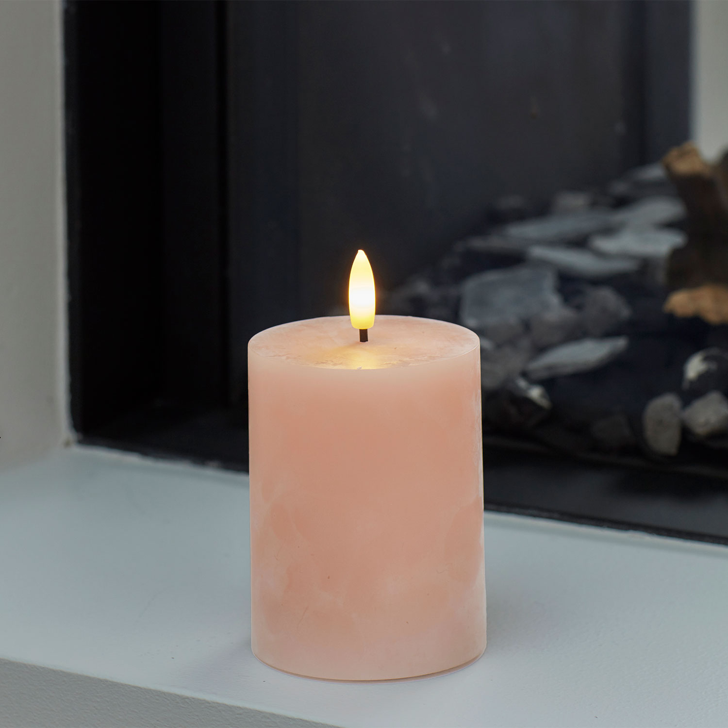 Sille Bloklys Ø7,5 x 10 cm, Dusty Peach